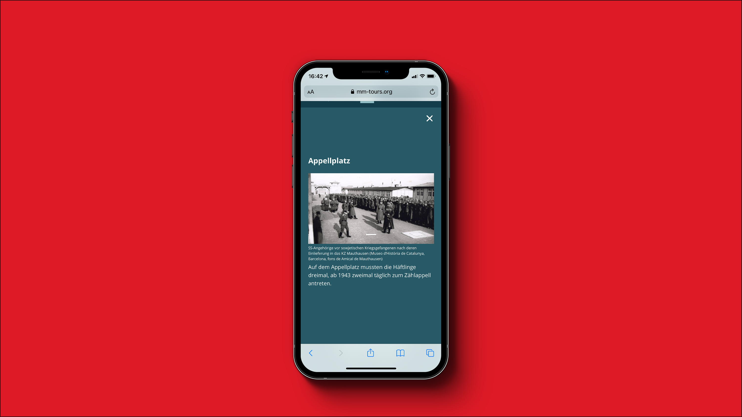 Screenshot Virtueller Guide Mauthausen Memorial - Appelplatz